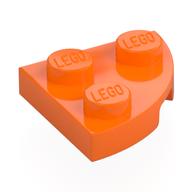 Plate Round Corner 2 × 2 Orange