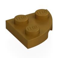 Platte rund Ecke 2 × 2 Perlgold