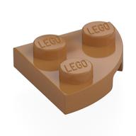 Platte rund Ecke 2 × 2 Mittelnougat