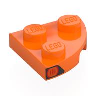 Plate Round Corner 2 × 2 with Red Tail Light print Orange