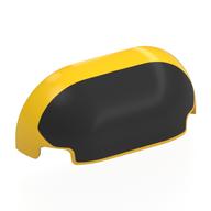 Brick Round, Curved Triple 1 × 3 × 1, Black Print Yellow