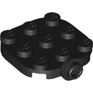 Plate Round Corners 3 × 3 with Side Stud Black