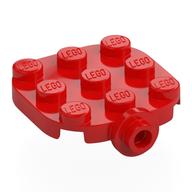 Plate Round Corners 3 × 3 with Side Stud Red