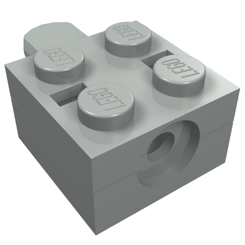 Arm Holder Brick 2 × 2 without Hole and 1 Arm Light Gray