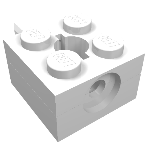 Arm Holder Brick 2 × 2 with Hole and 1 Arm Weiß