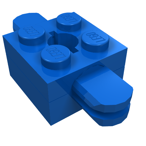 Arm Holder Brick 2 × 2 with Hole and 2 Arms Blau