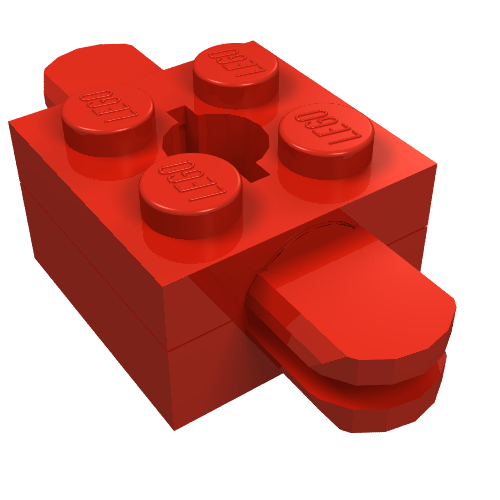 Arm Holder Brick 2 × 2 with Hole and 2 Arms Red