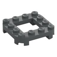 Plate Round Corners 4 × 4 × 2/3 Circle with 2 × 2 Opening Dark Bluish Gray