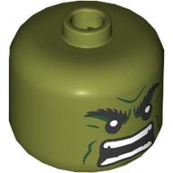Bigfig Head Hulk, Angry Scream print Olive Green
