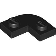 Plate Round Corner 2 × 2 with 1 × 1 Cutout Black
