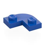 Plate Round Corner 2 × 2 with 1 × 1 Cutout Blue