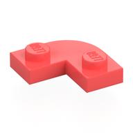 Plate Round Corner 2 × 2 with 1 × 1 Cutout Coral