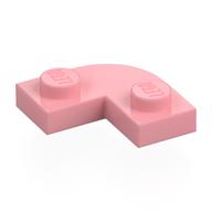 Plate Round Corner 2 × 2 with 1 × 1 Cutout Warm Pink