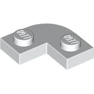 Plate Round Corner 2 × 2 with 1 × 1 Cutout White
