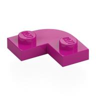 Plate Round Corner 2 × 2 with 1 × 1 Cutout Magenta