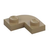 Plate Round Corner 2 × 2 with 1 × 1 Cutout Dark Tan