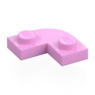 Plate Round Corner 2 × 2 with 1 × 1 Cutout Bright Pink