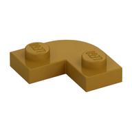 Plate Round Corner 2 × 2 with 1 × 1 Cutout Pearl Gold