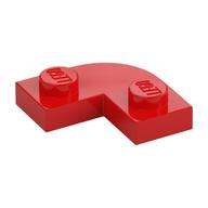 Plate Round Corner 2 × 2 with 1 × 1 Cutout Red