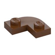 Plate Round Corner 2 × 2 with 1 × 1 Cutout Reddish Brown
