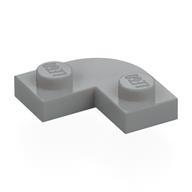 Platte rund Ecke 2 × 2 mit 1 × 1 Aussparung Hellblaugrau