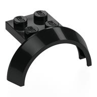 Wheel Arch, Mudguard 3 × 4 × 1 2/3 with 2 × 2 Plate Black