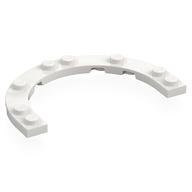 Plate Round Half 5 × 8 with 4 × 6 Round Cutout White
