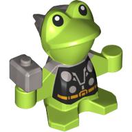 Animal, Frog with Silver Hammer, Black Torso, Gold Belt print (Throg) Lime