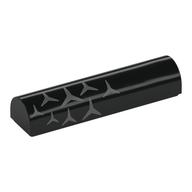 Brick Curved 1 × 4 × 2/3 Double, No Studs with Silver Stars (Mercedes Logos) Left Print Black