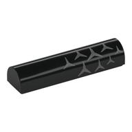Brick Curved 1 × 4 × 2/3 Double, No Studs with Silver Stars (Mercedes Logos) Right Print Black