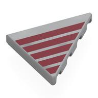 Tile 45° Cut 4 × 4 (Triangle) with Dark Red Stripes print Light Bluish Gray
