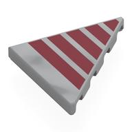 Tile 45° Cut 4 × 4 (Triangle) with Dark Red Stripes print Hellblaugrau