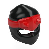 Wrap with Horns, Back Knot Red pattern Schwarz