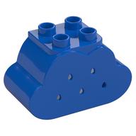 Duplo Brick 2 × 4 × 2 Cloud with Holes Blue