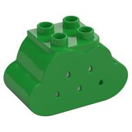 Duplo Brick 2 × 4 × 2 Cloud with Holes Bright Green