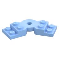 Plate Angled 2 × 2 with Step and Hole in Center Bright Light Blue