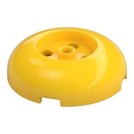 Brick Round 4 × 4 Dome Top with Round 2 × 2 Recessed, 4 Studs Yellow
