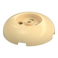Stein rund 4 × 4 Kuppel oben mit rund 2 × 2 vertieft, 4 Noppen Beige