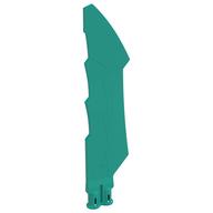 Weapon Sword with Jagged Edges, Double Axle Hole Dark Turquoise