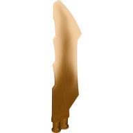 Weapon Sword with Jagged Edges, Double Axle Hole with Marbled Trans-Orange Pattern Pearl Gold