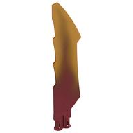 Weapon Sword with Jagged Edges, Double Axle Hole with Marbled Trans-Orange Pattern in Dunkelrot