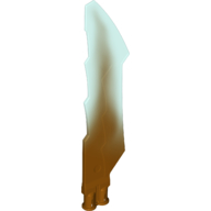 Weapon Sword with Jagged Edges, Double Axle Hole with Marbled Trans-Light Blue Pattern Perlgold