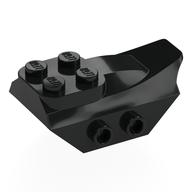 Stein speziell 2 × 5 mit Dachstein, Noppen seitlich Schwarz