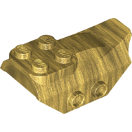 Stein speziell 2 × 5 mit Dachstein, Noppen seitlich Perlgold
