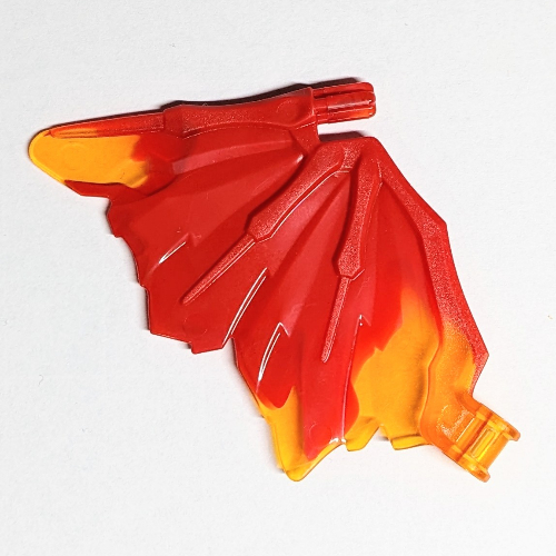 Creature Body Part, Dragon Wing 9 × 6 with Marbled Red Pattern Trans-Orange