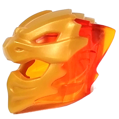 Wrap / Mask with Marbled Trans-Orange Crystals Pattern Pearl Gold