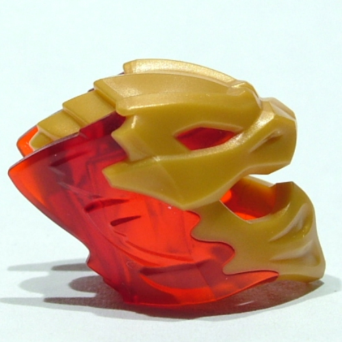 Wrap / Mask with Marbled Trans-Red Crystals Pattern Perlgold