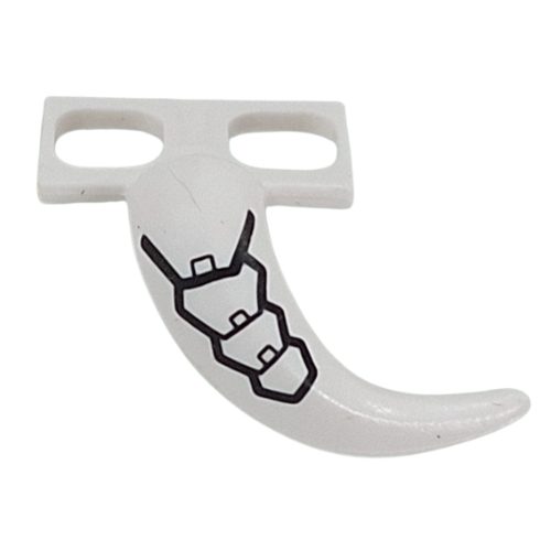 Minifig Hipwear Short Tail Costume with Metal Scales/Armor Plating print White