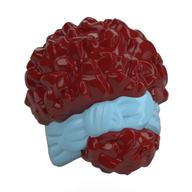 Hair Coiled, Tied Up with Ribbon, Medium Azure Pattern Dunkelrot