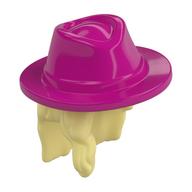 Hair and Hat, Long with Magenta Hat Pattern Bright Light Yellow